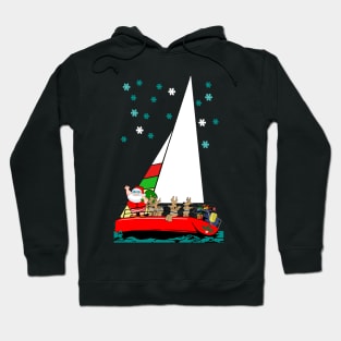 Santa Sailing at Christmas Hoodie